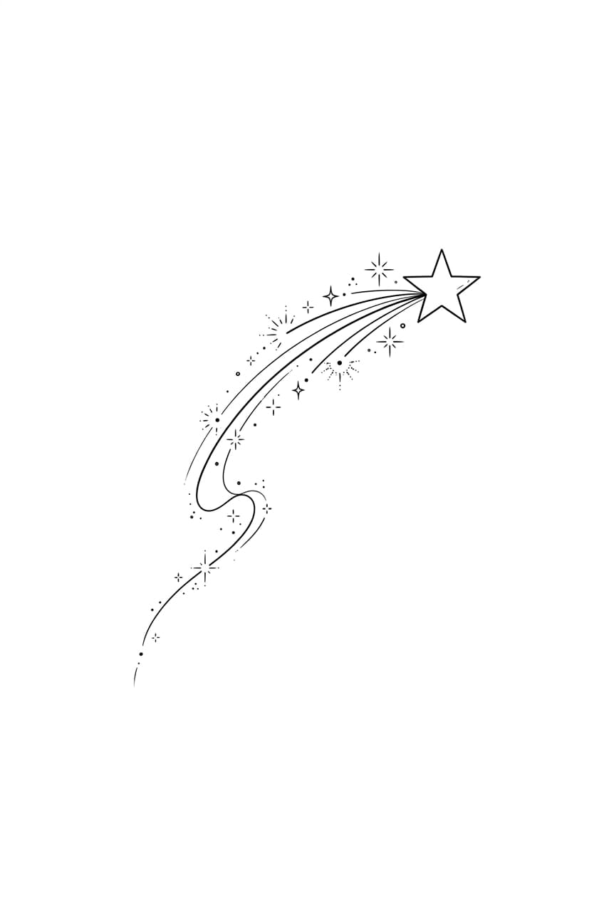 shooting star with a trailing sparkle — alternate version