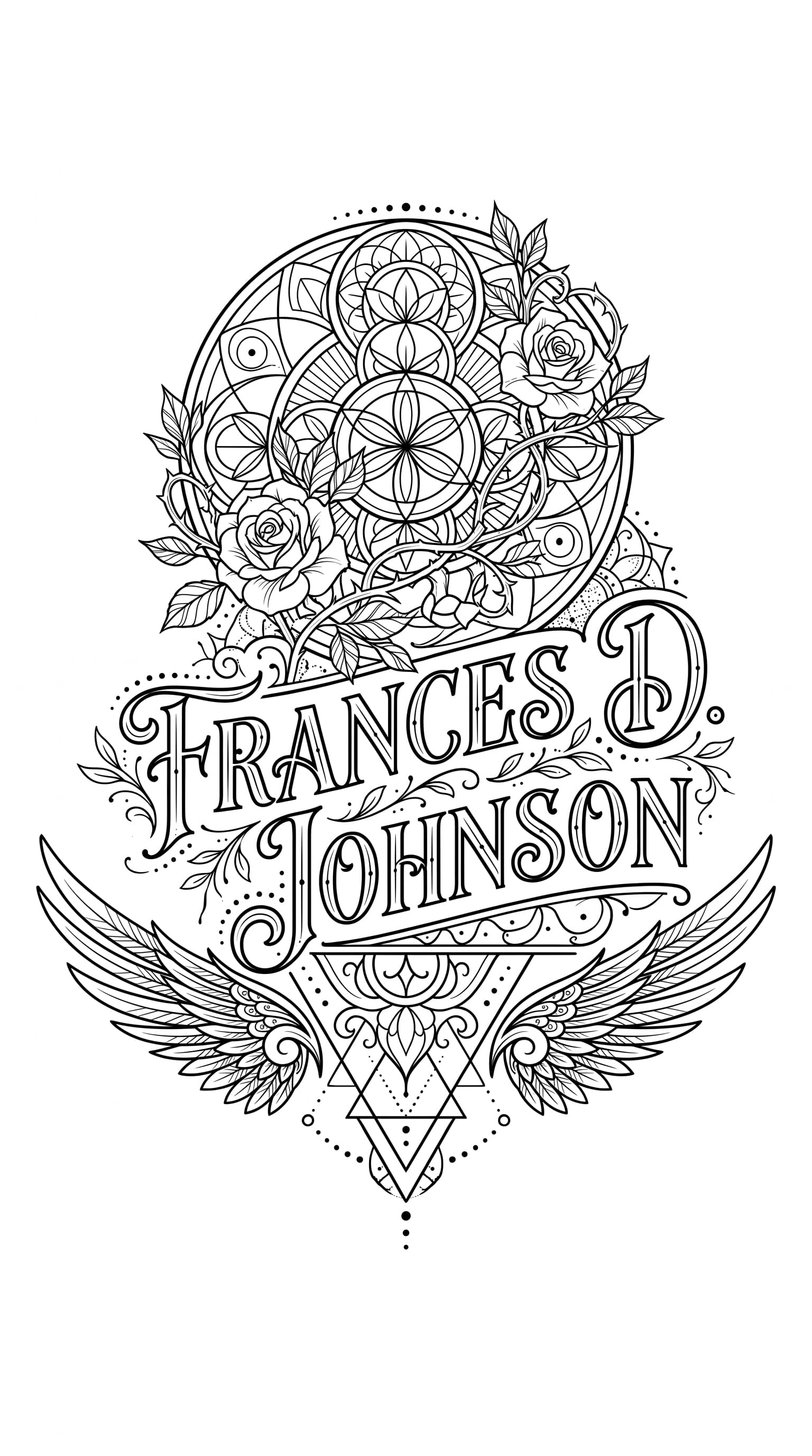Frances D. Johnson name stencil