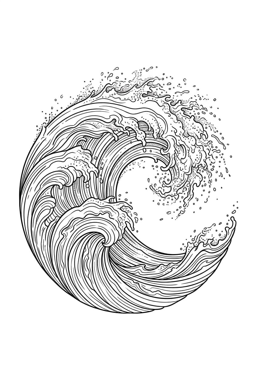 cresting ocean wave with delicate spray — alternate version