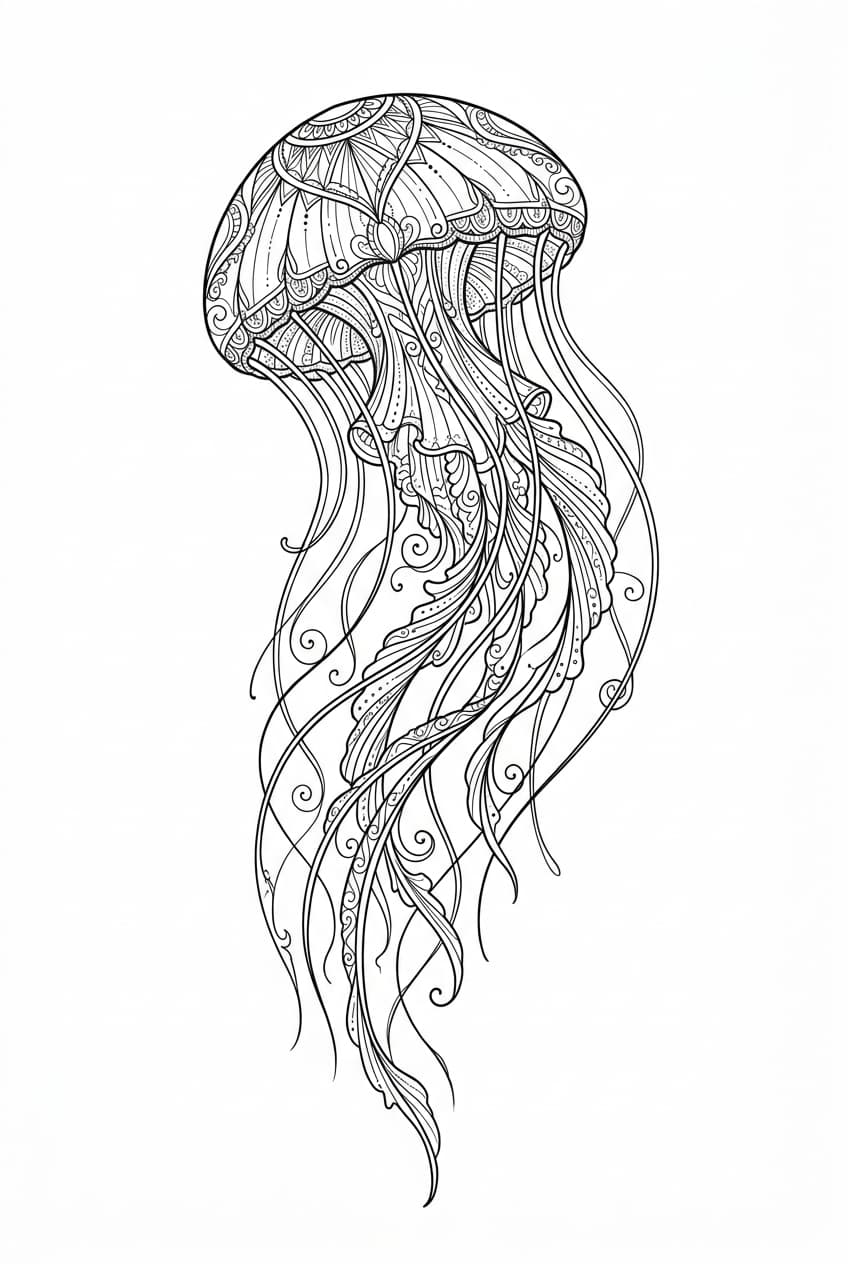 jellyfish with long trailing tentacles