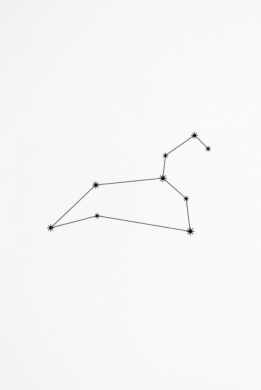 Leo constellation with linked stars